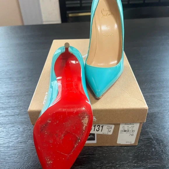 Christian Louboutin Aqua StilettoHeels - Picture 6 of 9